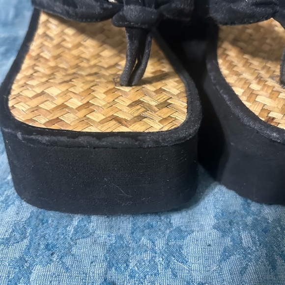 Soda Vintage 00’s Black Foam and Bamboo Platform Sandals size 7 - Picture 2 of 9
